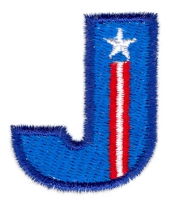 Stars & Stripes Letter J