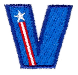 Stars & Stripes Letter V