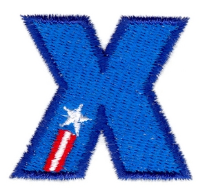 Stars & Stripes Letter X