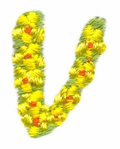 Daisychain Alphabet Letter V