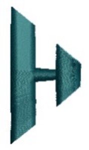 Monogram Alphabet - H (right)