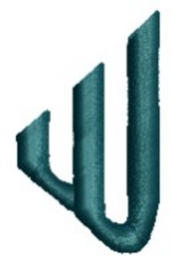 Monogram Alphabet - W (left)