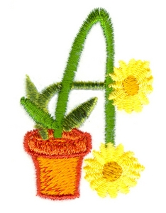 Potted Flower Letter A