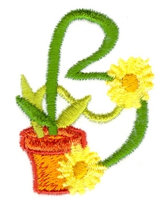 Potted Flower Letter B