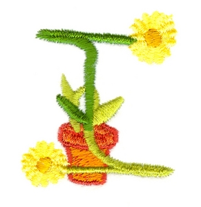 Potted Flower Letter I