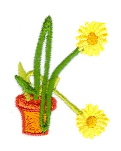 Potted Flower Letter K