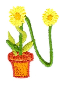 Potted Flower Letter N