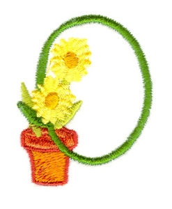 Potted Flower Letter O