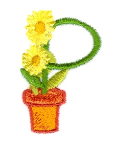Potted Flower Letter P