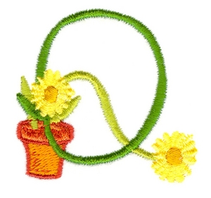 Potted Flower Letter Q