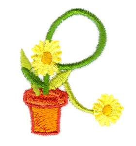 Potted Flower Letter R