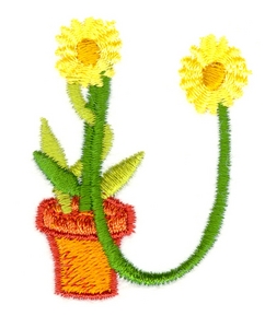 Potted Flower Letter U