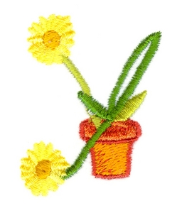 Potted Flower Letter Y