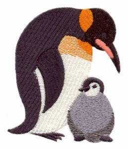 Mother and Chick Penguins
