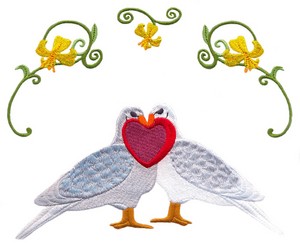 Love Birds (Square Hoop)