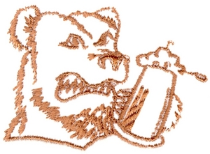Bear outline with beer