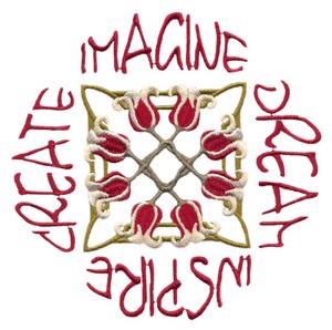 Tulip Square with Lettering (Square Hoop)