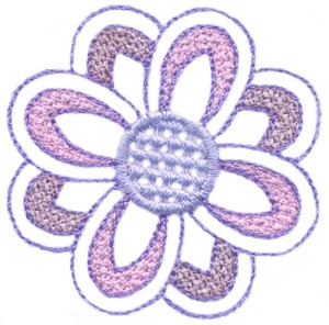Medium Flower  (Direct Embroidery)