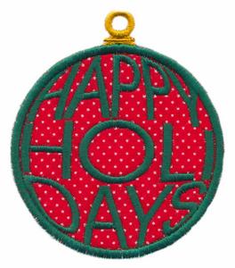 Happy Holidays Decoration (Applique)