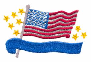 USA Flag with Stars and Banner