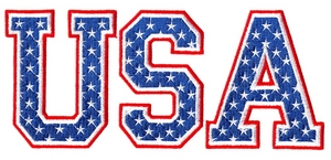 USA block letters with stars - larger
