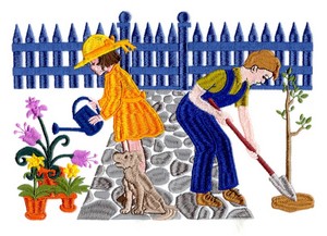 Little Gardeners (Square Hoop)