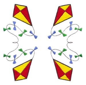Four Large Kites (Square Hoop)