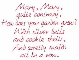 Mary, Mary  Text