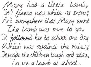 Mary Had a Little Lamb Text