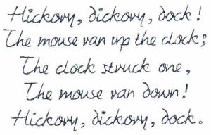 Hickory, Dickory, Dock Text