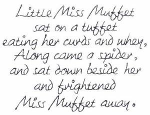 Little Miss Muffet Text