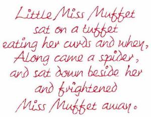 Little Miss Muffet Text