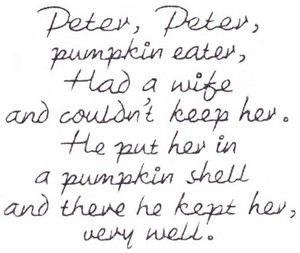 Peter, Peter, Pumpkin Eater Text
