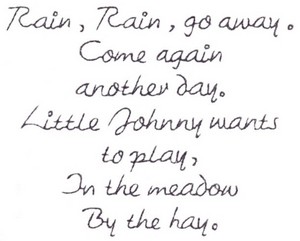Rain, Rain, Go Away Text