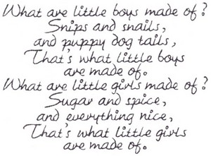 What Little Boys/Girls Are Made Of Text