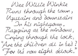 Wee Willie Winkie Text