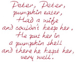 Peter, Peter, Pumpkin Eater Text