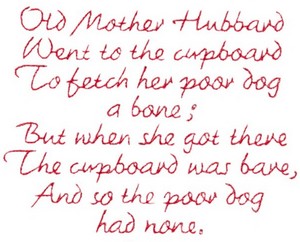 Old Mother Hubbard Text