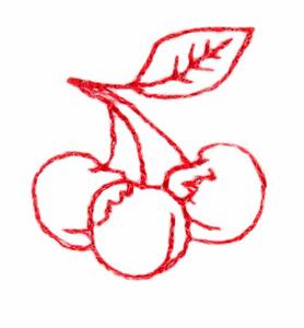 Mini Cherrries (Redwork)