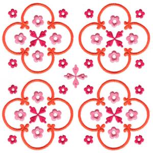 Floral Quilted Quad Square
