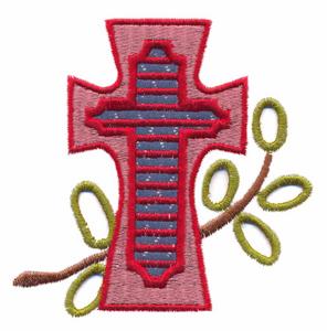 Cross and  Leaves (Cutwork & Applique)