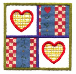 Two Hearts Cutwork & Applique
