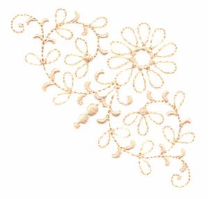 Flowers and Vines Corner #2 (Whitework)