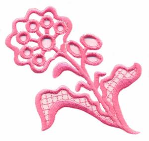 Long Stemmed Flower (Cutwork)