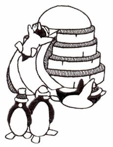 Penguins Playing ( Trapunto )