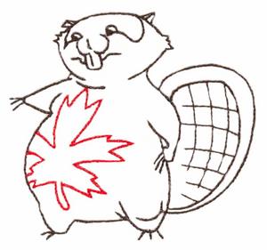 Mapel Leaf Beaver ( Trapunto )