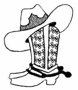 Cowboy Boots and Hat ( Trapunto )