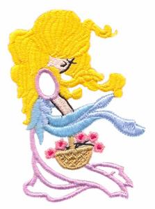 Girl with Flower Basket ( Trapunto )
