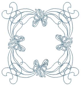 Four Ribbons and Bows (Square Hoop)