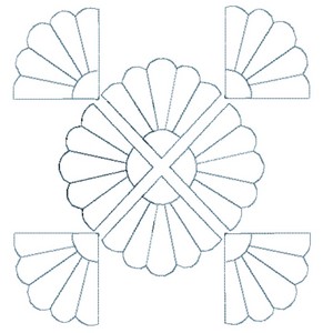 Four Sectioned Flower (Square Hoop)